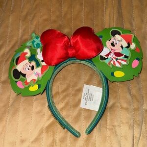 Leather Holiday Mouse Headband - rare